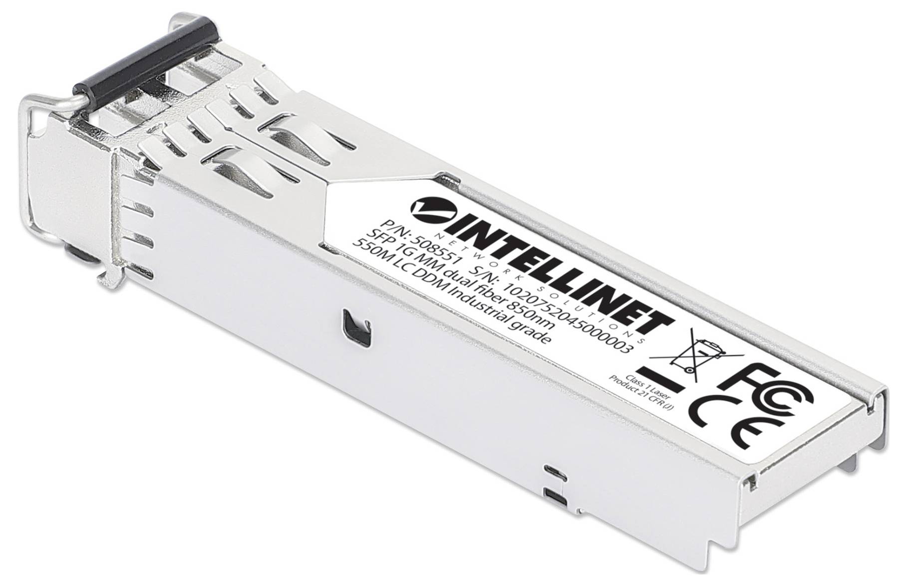Intellinet 508551 Mini-GBIC Industrie-Transceiver für LWL-Kabel (LC) Multimode 550m MSA-konform Transceiver-Modul 1000 MBit/s 550 m Modultyp SX