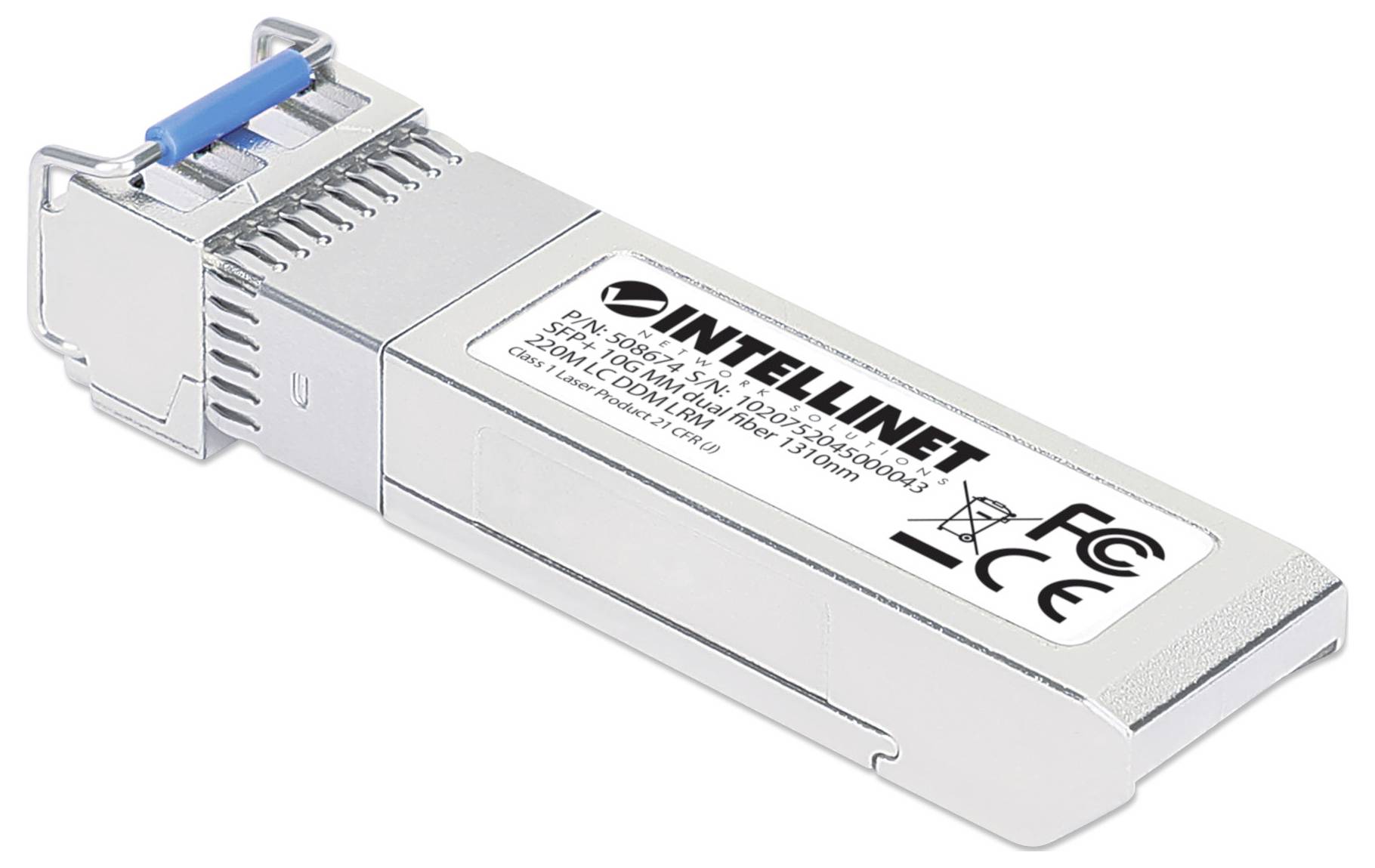 Intellinet 508674 Mini-GBIC Transceiver für LWL-Kabel 10GBase-LRM (LC) Multimode 220m MSA-konform Transceiver-Modul 10 GBit/s