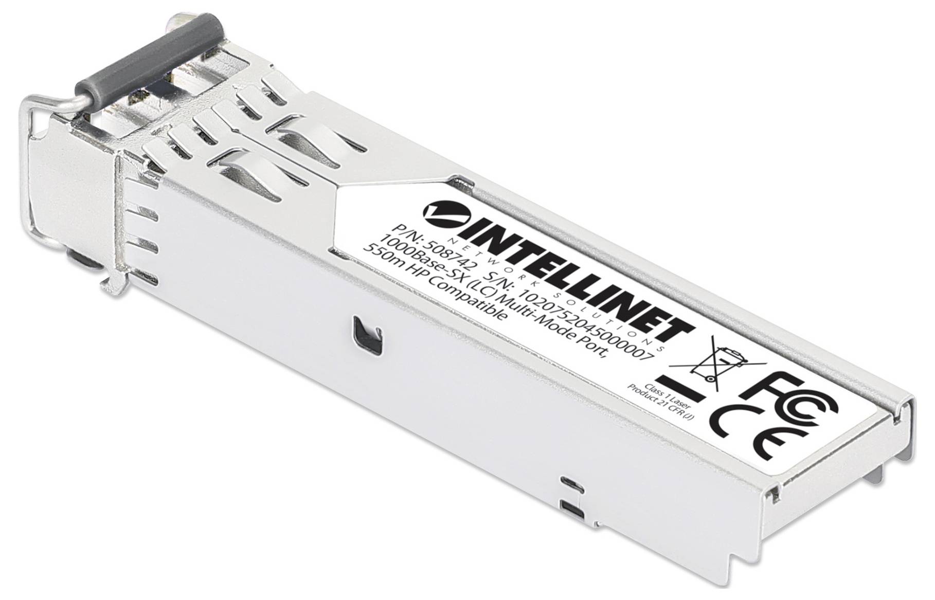 Intellinet 508742 Mini-GBIC Transceiver für LWL-Kabel (LC) Multimode-Port 550m HPE-kompatibel Transceiver-Modul 1000MBit/s 550m