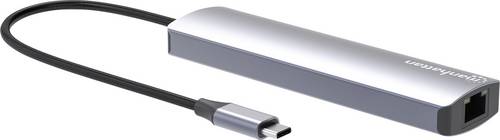 Manhattan Notebook Dockingstation USB-C PD 6-in-1 4K Dockingstation Hub USB-C-Stecker auf HDMI-Port