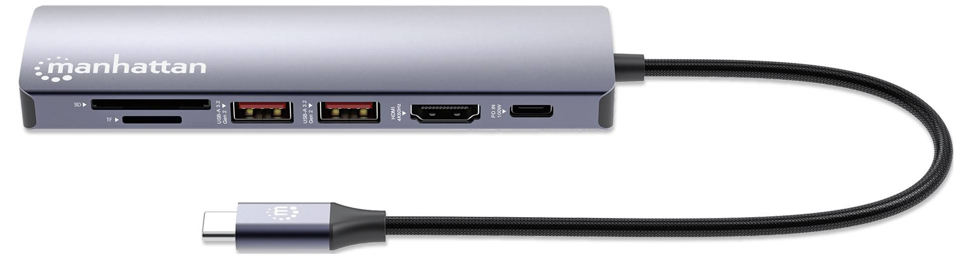 Manhattan Notebook Dockingstation 153966 inkl. Ladefunktion, USB-C® Power Delivery