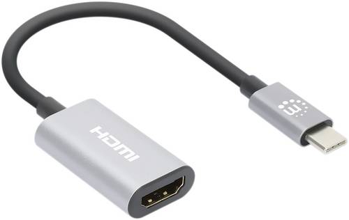 Manhattan USB-Adapter HDMI 2.0 HDMI-A Buchse, USB-C® Stecker 0.11 m Spacegrau 153973