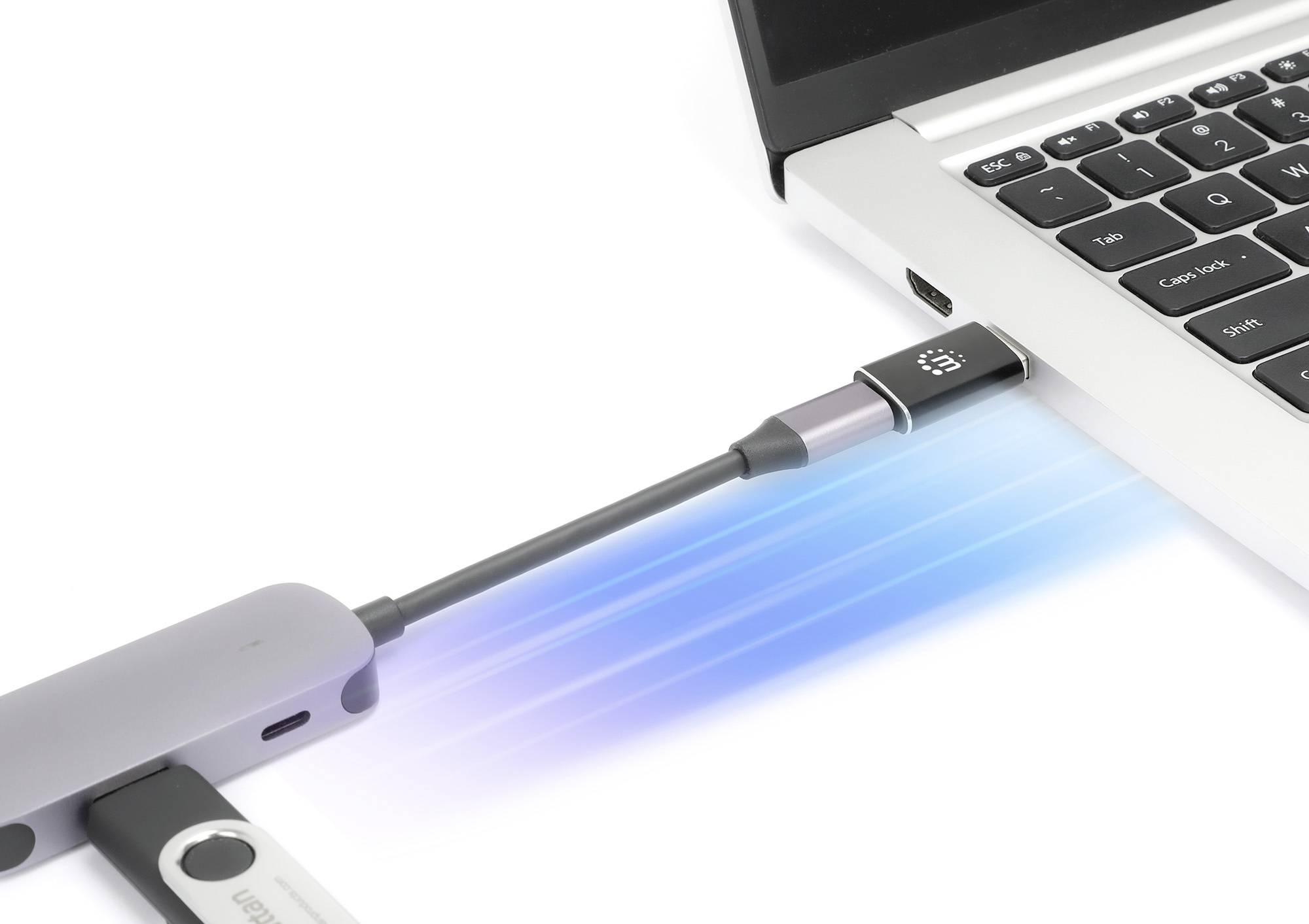 Manhattan USB 3.2 Gen 2 (USB 3.1 Gen 2) Adapter [1x USB 3.2 Gen 2 Stecker A​ (USB 3.1) - 1x USB 3.2 Gen 2 Buchse C (USB 3.1)]