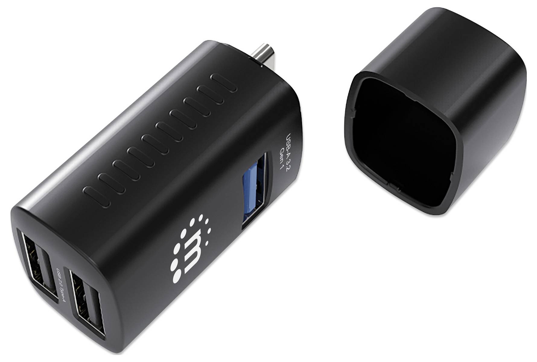 Manhattan 180993 USB-Kombi-Hub Schwarz
