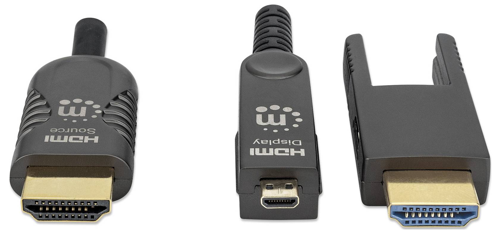 Manhattan HDMI Anschlusskabel HDMI-A Stecker, HDMI-Micro-D Stecker 50m Schwarz 355537 4K UHD HDMI-Kabel