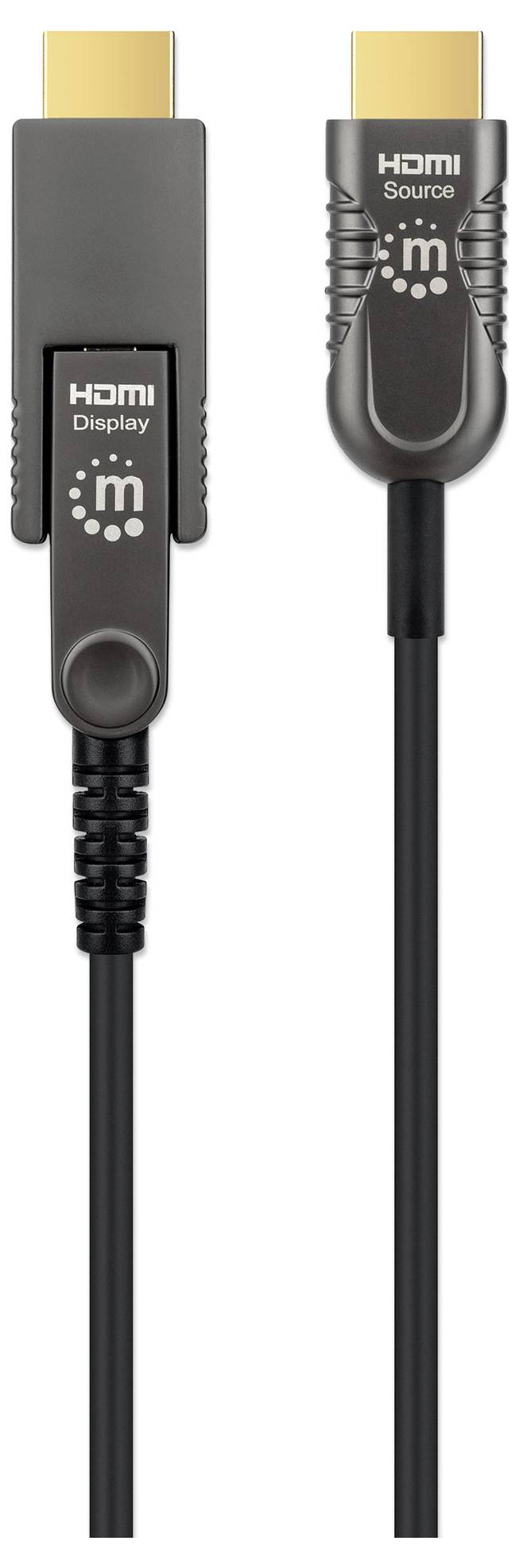 Manhattan HDMI Anschlusskabel HDMI-A Stecker, HDMI-Micro-D Stecker 50m Schwarz 355537 4K UHD HDMI-Kabel