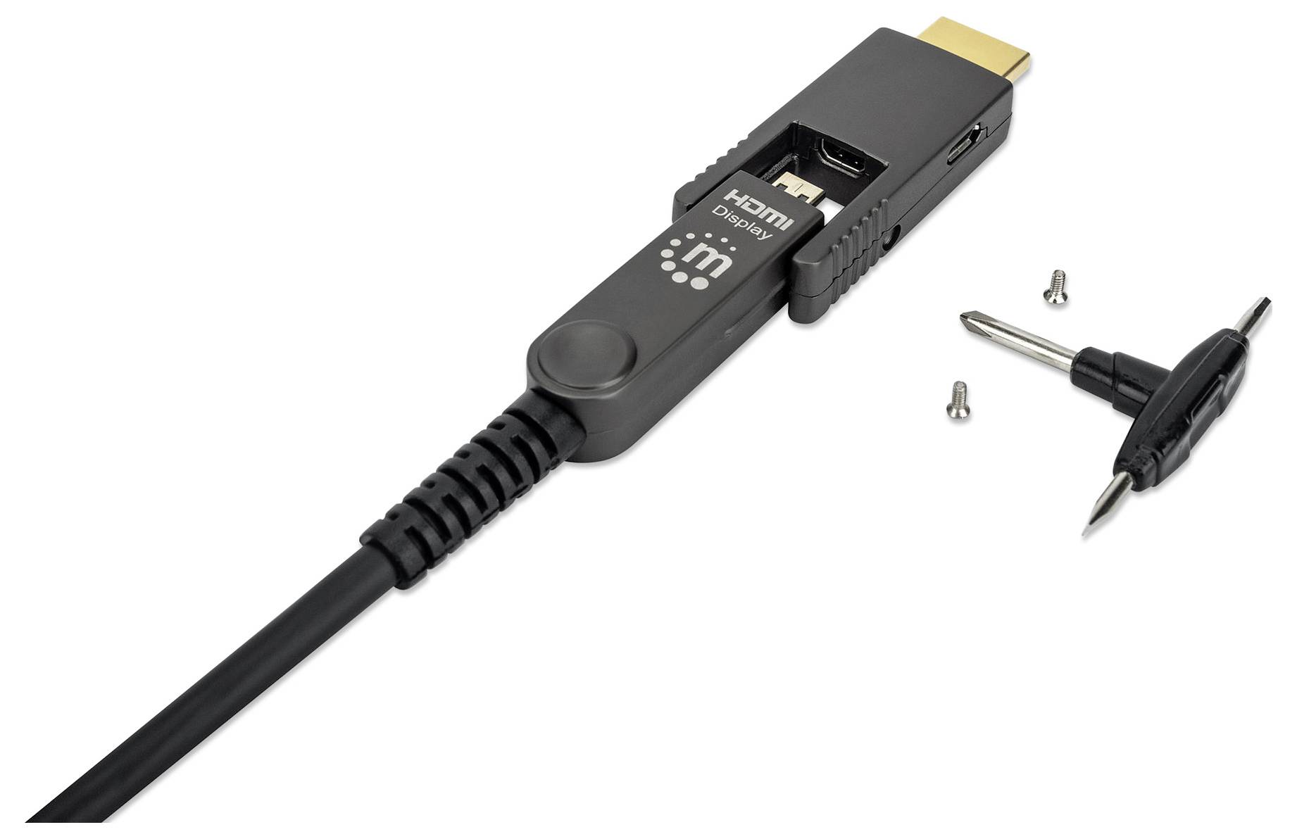 Manhattan HDMI Anschlusskabel HDMI-A Stecker, HDMI-Micro-D Stecker 50m Schwarz 355537 4K UHD HDMI-Kabel