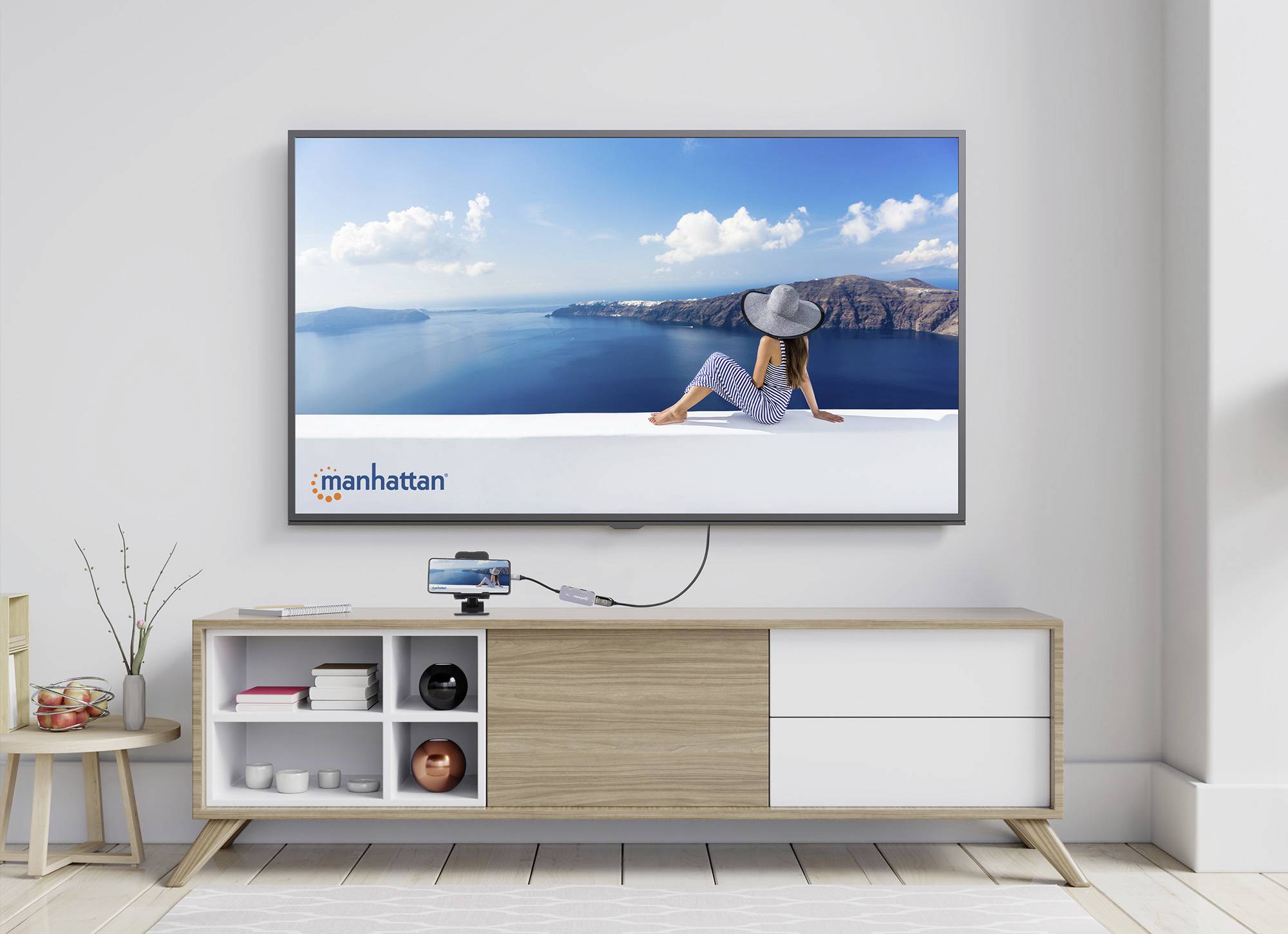 Manhattan Notebook Dockingstation 190299 inkl. Ladefunktion, USB-C® Power Delivery