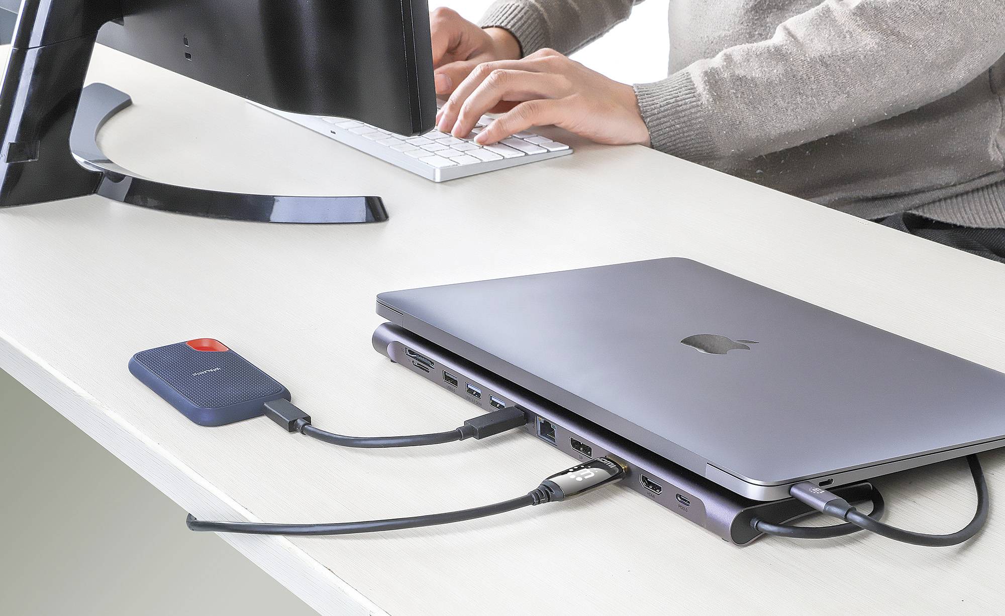 Manhattan Notebook Dockingstation 190305 inkl. Ladefunktion, USB-C® Power Delivery