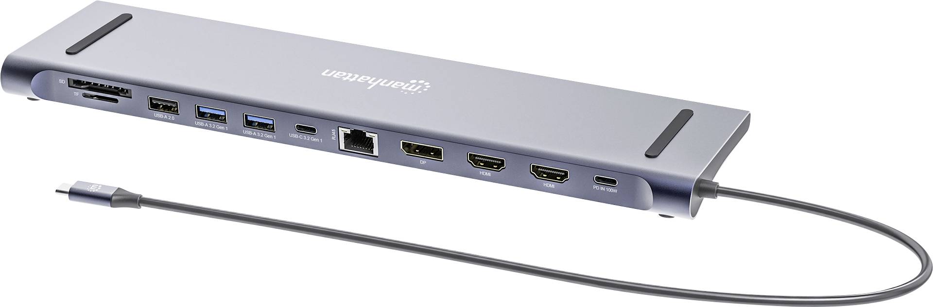 Manhattan Notebook Dockingstation 190305 inkl. Ladefunktion, USB-C® Power Delivery
