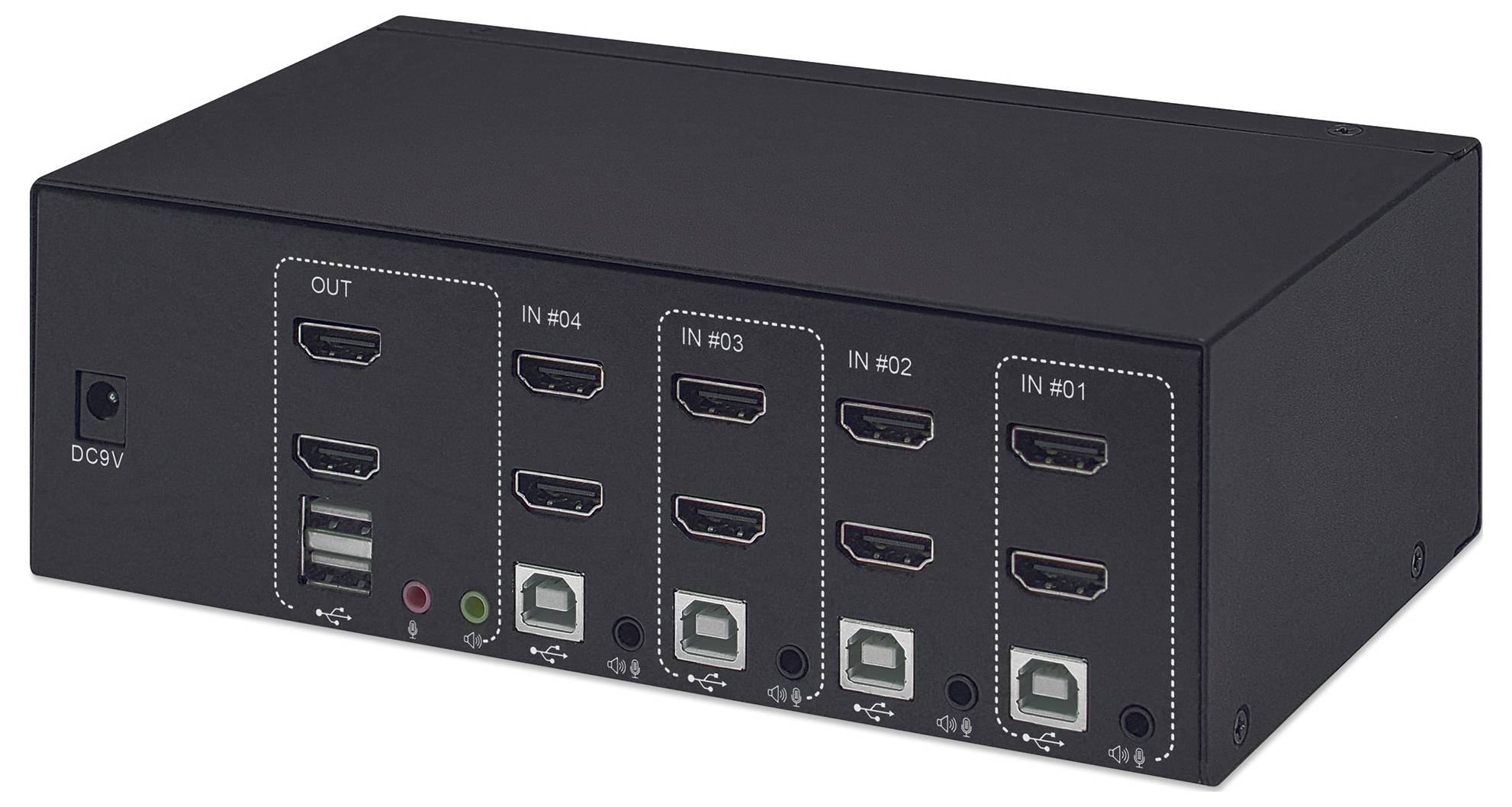 Manhattan 153539 KVM-Umschalter HDMI Tastatur 3840 x 2160 Pixel