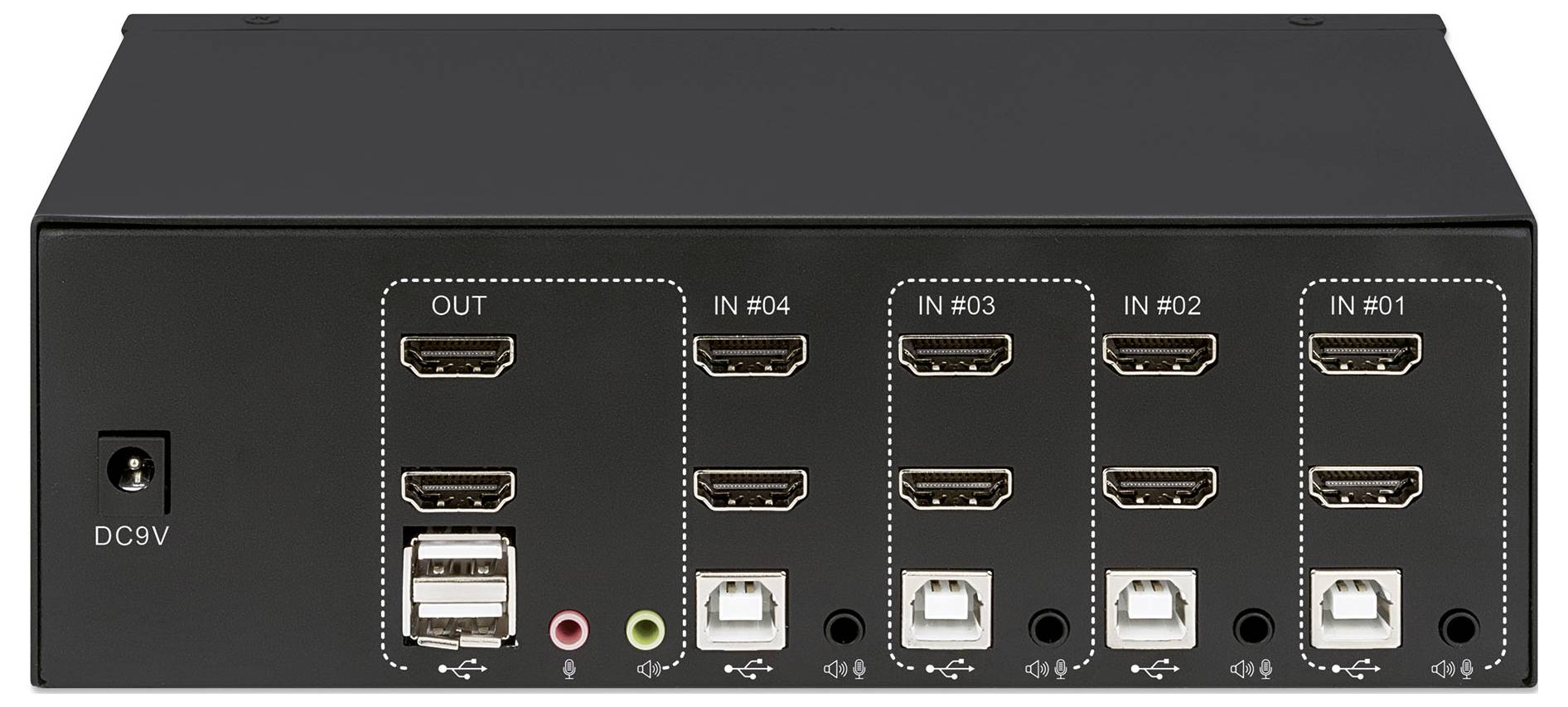 Manhattan 153539 KVM-Umschalter HDMI Tastatur 3840 x 2160 Pixel