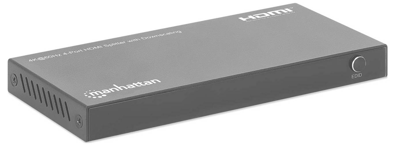 Manhattan 208369 HDMI-Splitter mit Status-LEDs, Ultra HD-fähig 3840 x 2160 Pixel Schwarz