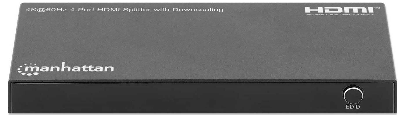 Manhattan 208369 HDMI-Splitter mit Status-LEDs, Ultra HD-fähig 3840 x 2160 Pixel Schwarz