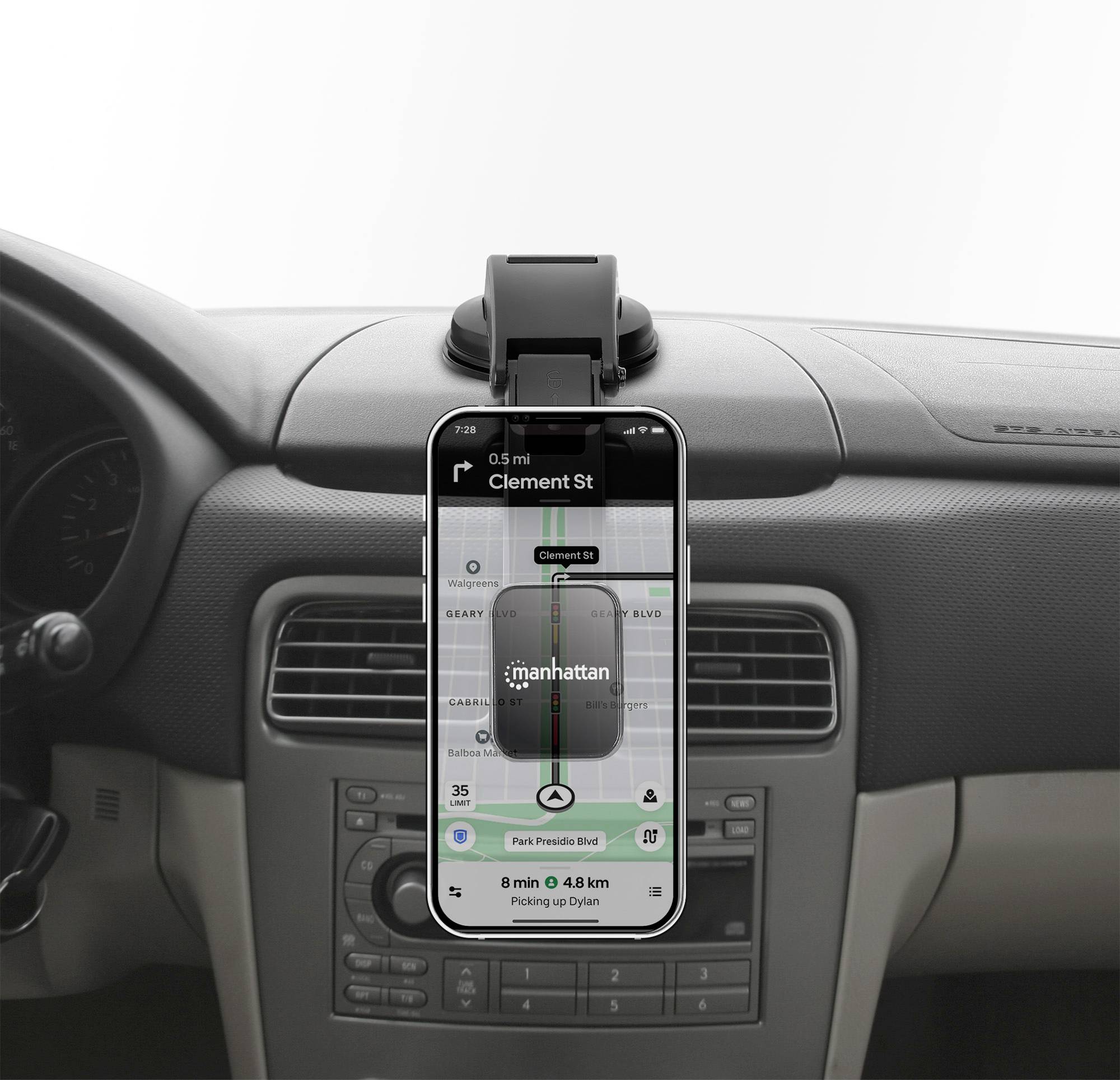 Manhattan Halterung für Kfz für Handy - Armaturenbrett, mit magnetischem Telefonhalter