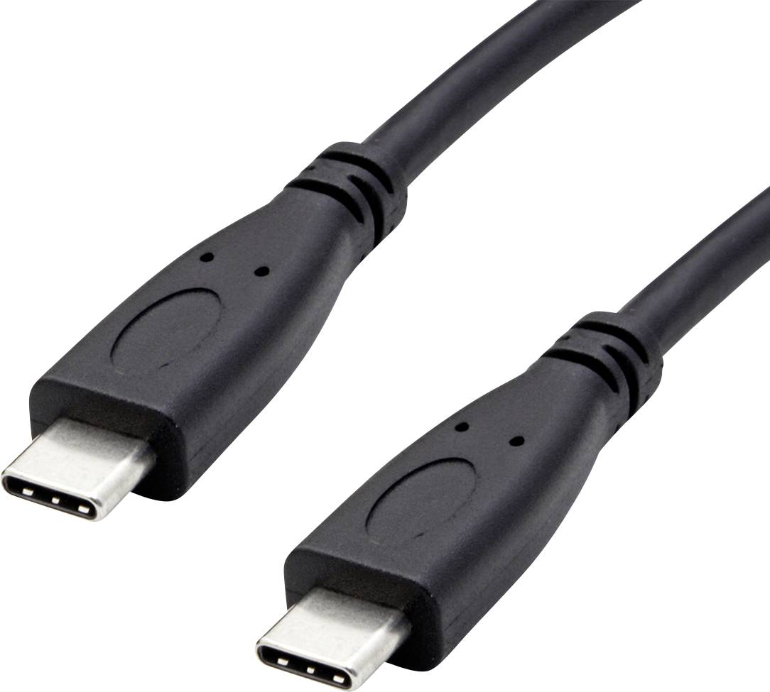 Roline recycled material USB-Kabel USB 3.2 Gen2 0.50m Schwarz 11.45.9052