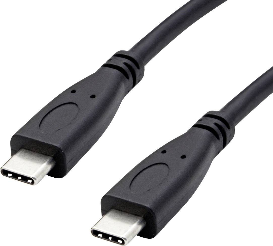 Roline recycled material USB-Kabel USB 3.2 Gen2 1.00m Schwarz 11.45.9053