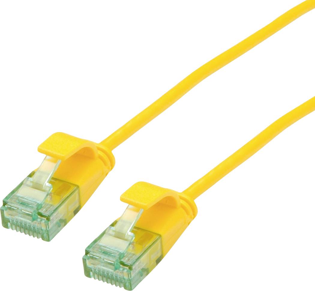 Roline recycled material RJ45 (gekreuzt) Netzwerk Anschlusskabel CAT 6a U/UTP 0.15m Gelb
