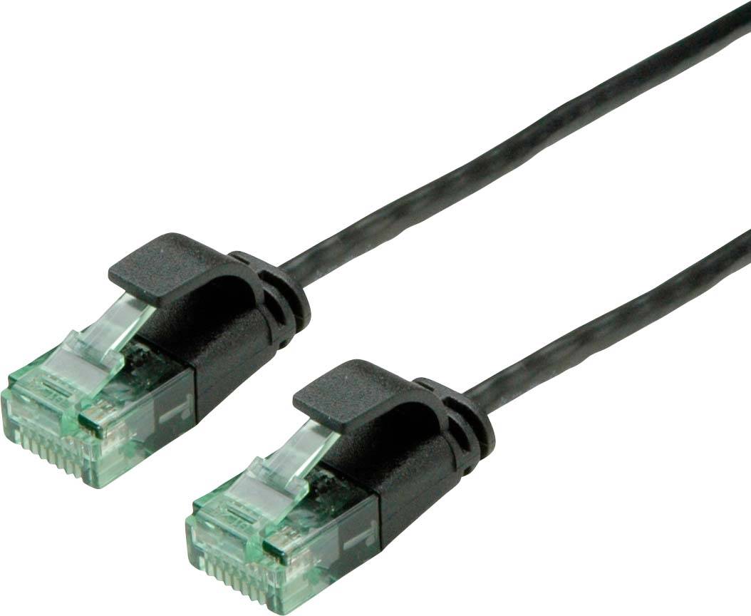 Roline recycled material RJ45 (gekreuzt) Netzwerk Anschlusskabel CAT 6a U/UTP 0.5m Schwarz