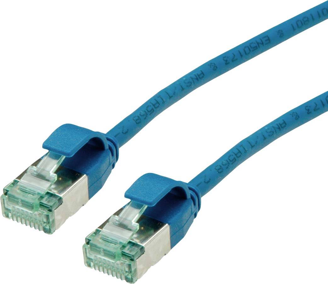 Roline recycled material 21.45.3341 RJ45 Patchkabel CAT 6a U/FTP 0.3m Blau