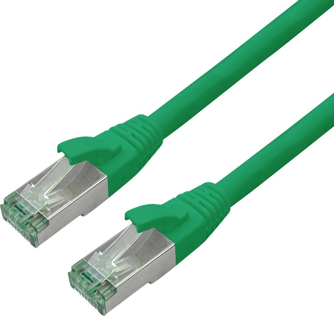 Roline recycled material RJ45 (gekreuzt) Netzwerk Anschlusskabel CAT 6a S/FTP 0.5m Grün