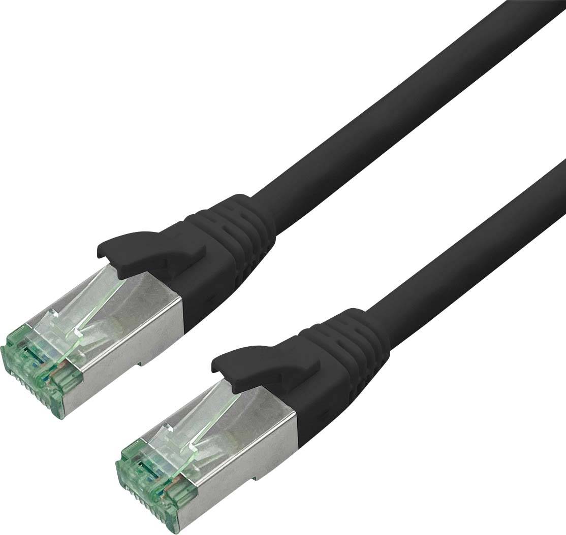 Roline recycled material RJ45 (gekreuzt) Netzwerk Anschlusskabel CAT 6a S/FTP 1m Schwarz