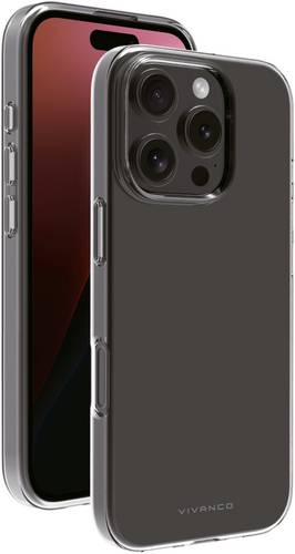 Vivanco SUPER SLIM Backcover Apple iPhone 16 Pro Transparent Induktives Laden, Sanddicht, Spritzwass