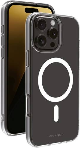Vivanco MAG STEADY Backcover Apple iPhone 16 Pro Max Transparent Induktives Laden, Sanddicht, Spritz