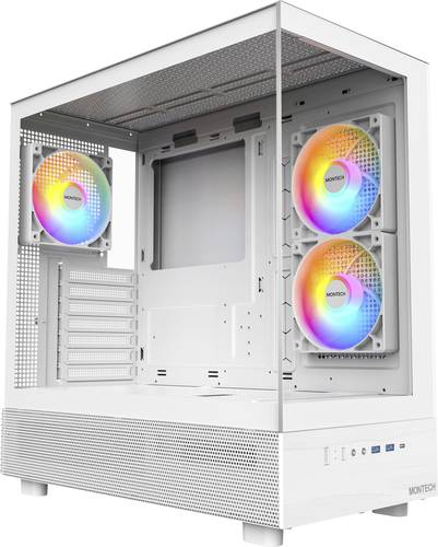 MONTECH XR Tempered Glass Midi-Tower PC-Gehäuse Weiß