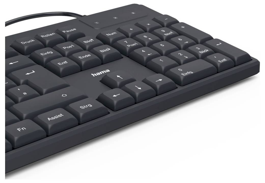 Hama CK-200 USB Tastatur Deutsch, QWERTZ Schwarz Multimediatasten
