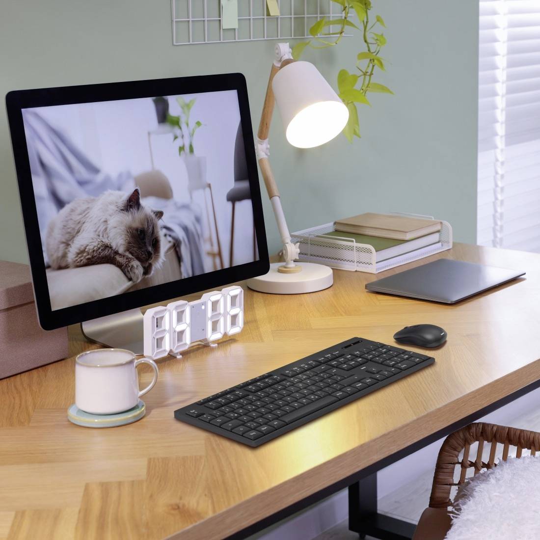 Hama WKM-200 Funk Tastatur, Maus-Set Deutsch, QWERTZ Schwarz