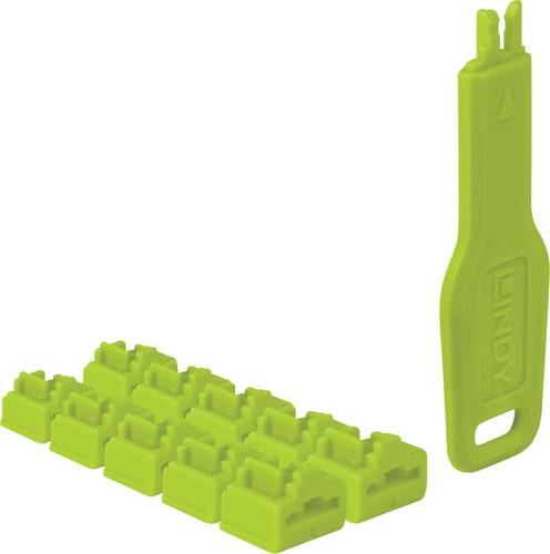 LINDY 47894 RJ-45-Portschlösser + Schlüssel Grün