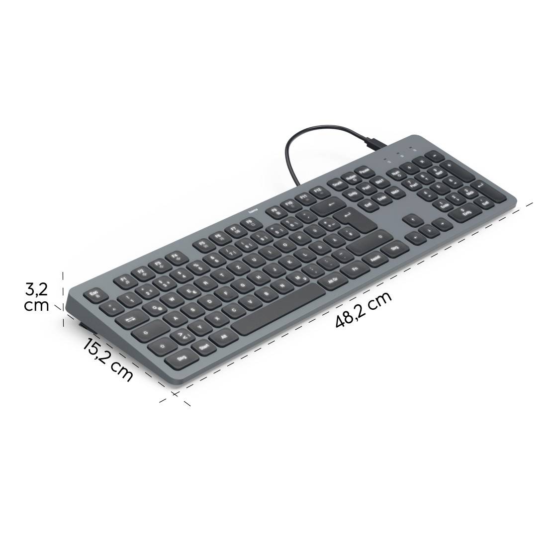 Hama CK-400 USB Tastatur Deutsch, QWERTZ Schwarz Multimediatasten