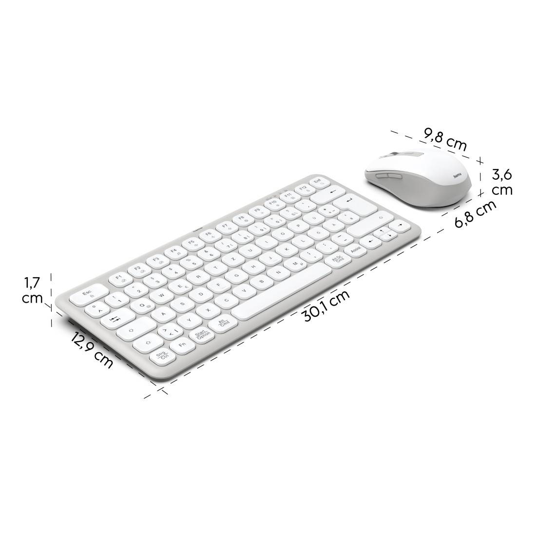 Hama WKM-500 Bluetooth® Tastatur, Maus-Set Deutsch, QWERTZ Weiß