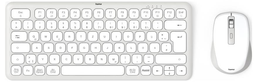 Hama WKM-500 Bluetooth® Tastatur, Maus-Set Deutsch, QWERTZ Weiß