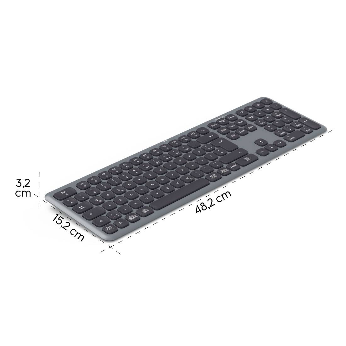 Hama WK-550 Funk Tastatur Deutsch, QWERTZ Schwarz Multimediatasten