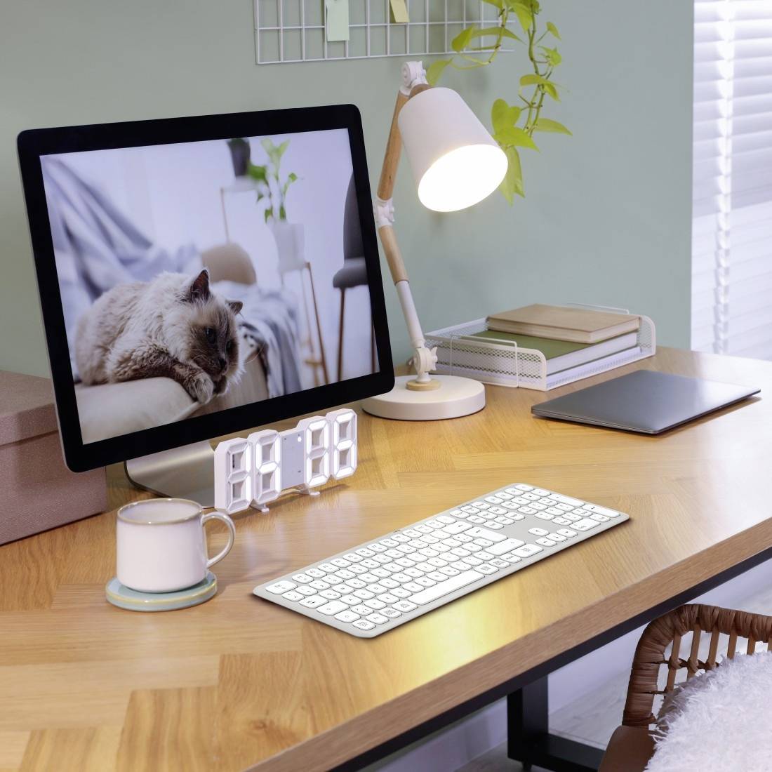 Hama WK-550 Funk Tastatur Deutsch, QWERTZ Weiß Multimediatasten