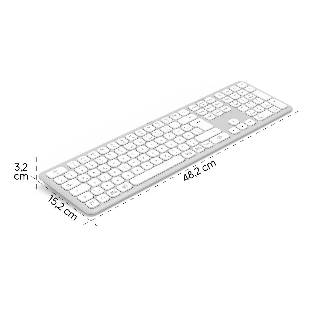 Hama WK-550 Funk Tastatur Deutsch, QWERTZ Weiß Multimediatasten