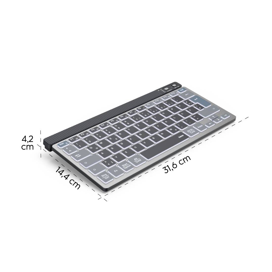 Hama WK-700 Bluetooth® Tastatur Deutsch, QWERTZ Schwarz Multimediatasten
