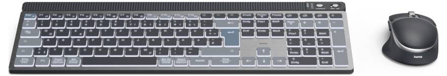 Hama WKM-750 Bluetooth® Tastatur, Maus-Set Deutsch, QWERTZ Schwarz