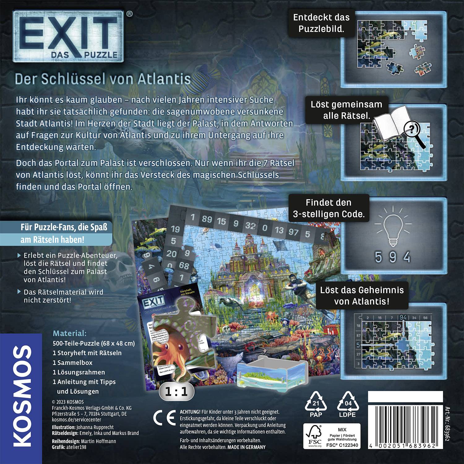 Kosmos EXIT Puzzle Der Schlüssel von Atlantis 44138905