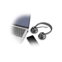 HP Poly Voyager 4320 UC Stereo On Ear Headset Bluetooth® Stereo Schwarz Noise Cancelling Lautstärkeregelung, inkl. Lade- und HP Poly Voyager 4320 UC Stereo On Ear Headset Bluetooth® Stereo Schwarz Noise Cancelling Lautstärkeregelung, inkl. Lade- und