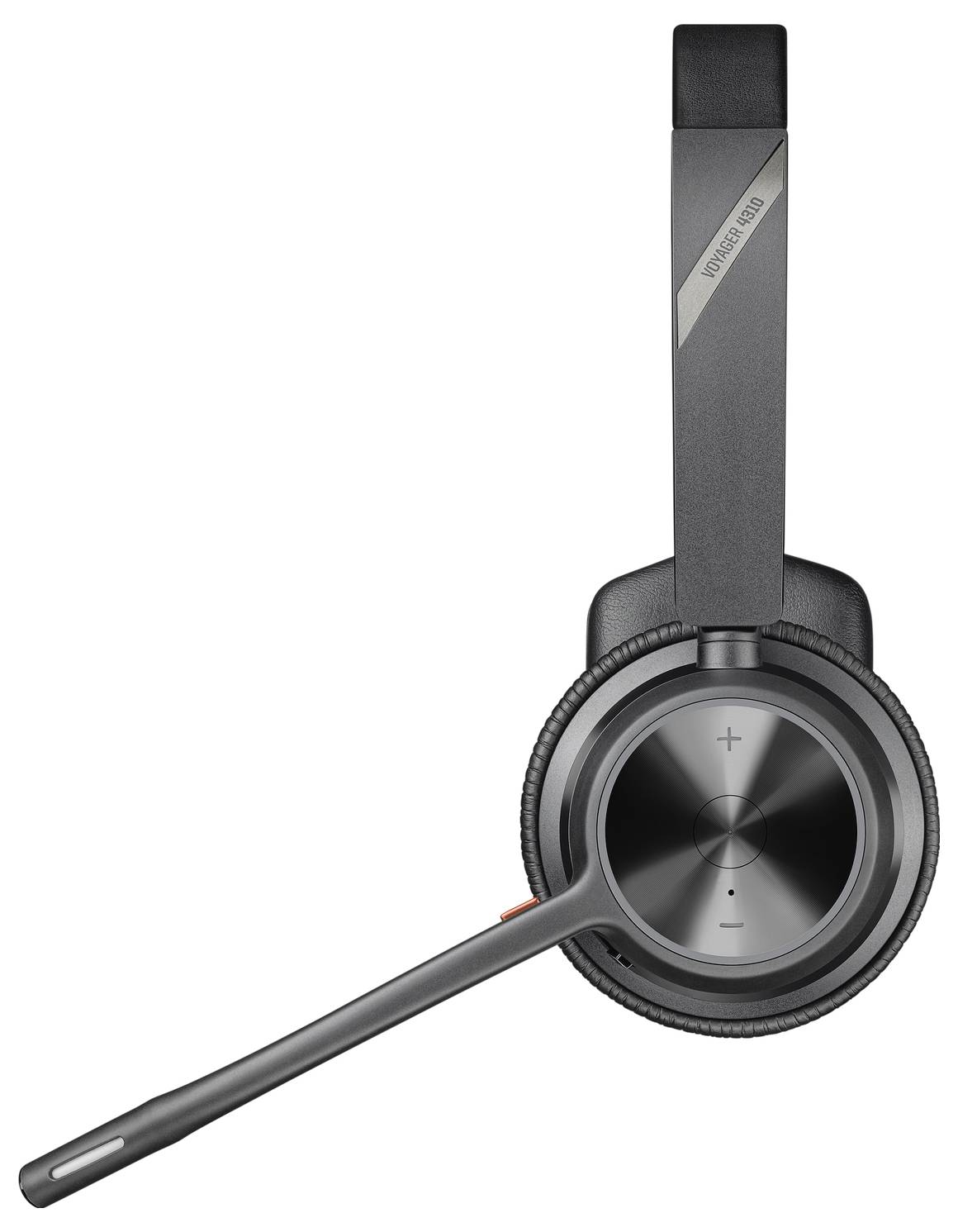 Schwarzes schnurloses Headset mit Mikrofonarm, geeignet für professionelle Kommunikation und Musik.