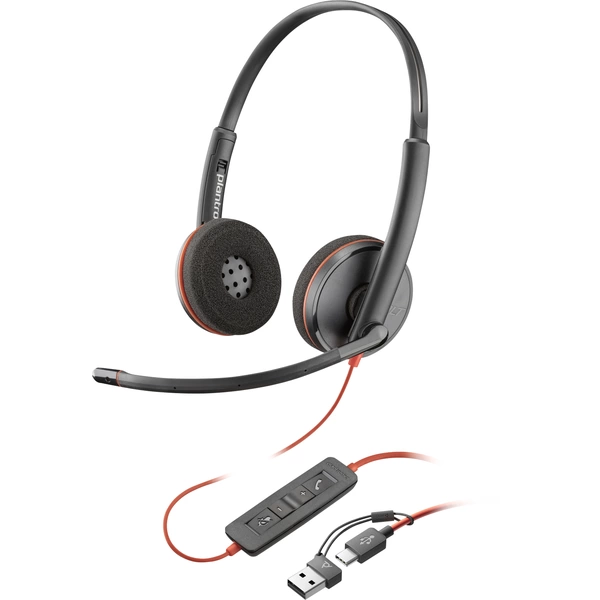 HP Poly Blackwire C3220 Over Ear Headset kabelgebunden Stereo Schwarz Headset, Lautstärkeregelung, Mikrofon-Stummschaltung HP Poly Blackwire C3220 Over Ear Headset kabelgebunden Stereo Schwarz Headset, Lautstärkeregelung, Mikrofon-Stummschaltung