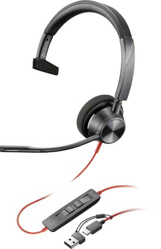HP Poly Blackwire C3310 On Ear Headset kabelgebunden Mono Schwarz Mikrofon-Rauschunterdrückung, Noi