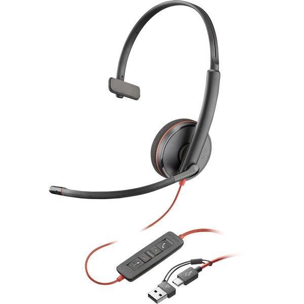 HP Poly Blackwire C3210 Over Ear Headset kabelgebunden Mono Schwarz Headset, Lautstärkeregelung, Mikrofon-Stummschaltung Computer HP Poly Blackwire C3210 Over Ear Headset kabelgebunden Mono Schwarz Headset, Lautstärkeregelung, Mikrofon-Stummschaltung Computer