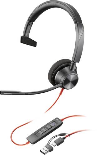 HP Poly Blackwire C3310-M Computer On Ear Headset kabelgebunden Mono Schwarz Mikrofon-Rauschunterdr�