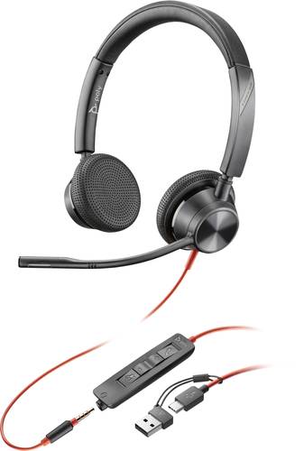 HP Poly Blackwire C3325 Computer On Ear Headset kabelgebunden Stereo Schwarz Mikrofon-Rauschunterdr�