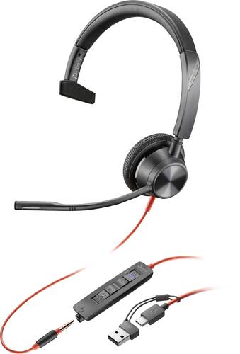 HP Poly Blackwire C3315-M Computer On Ear Headset kabelgebunden Mono Schwarz Mikrofon-Rauschunterdr�