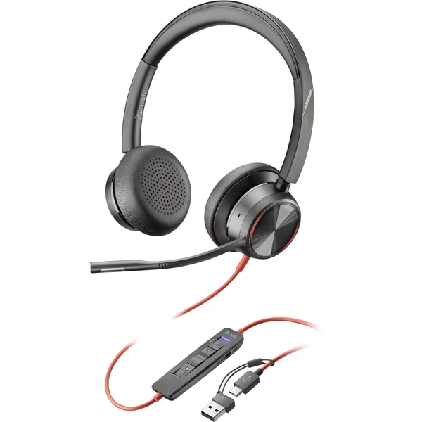 HP Poly Blackwire C8225-M On Ear Headset kabelgebunden Stereo Schwarz Noise Cancelling Headset, Lautstärkeregelung HP Poly Blackwire C8225-M On Ear Headset kabelgebunden Stereo Schwarz Noise Cancelling Headset, Lautstärkeregelung